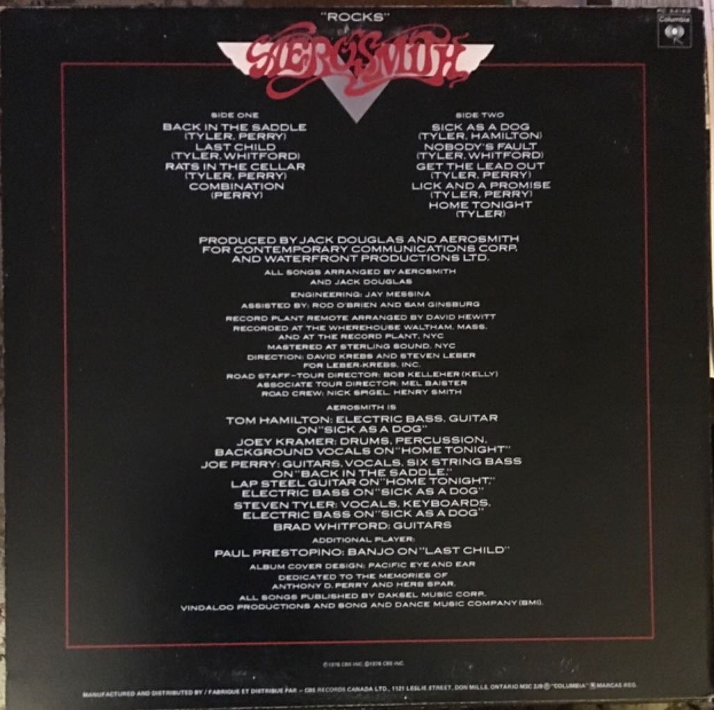 Rocks - Aerosmith (12”) music collectible - Main Image 2
