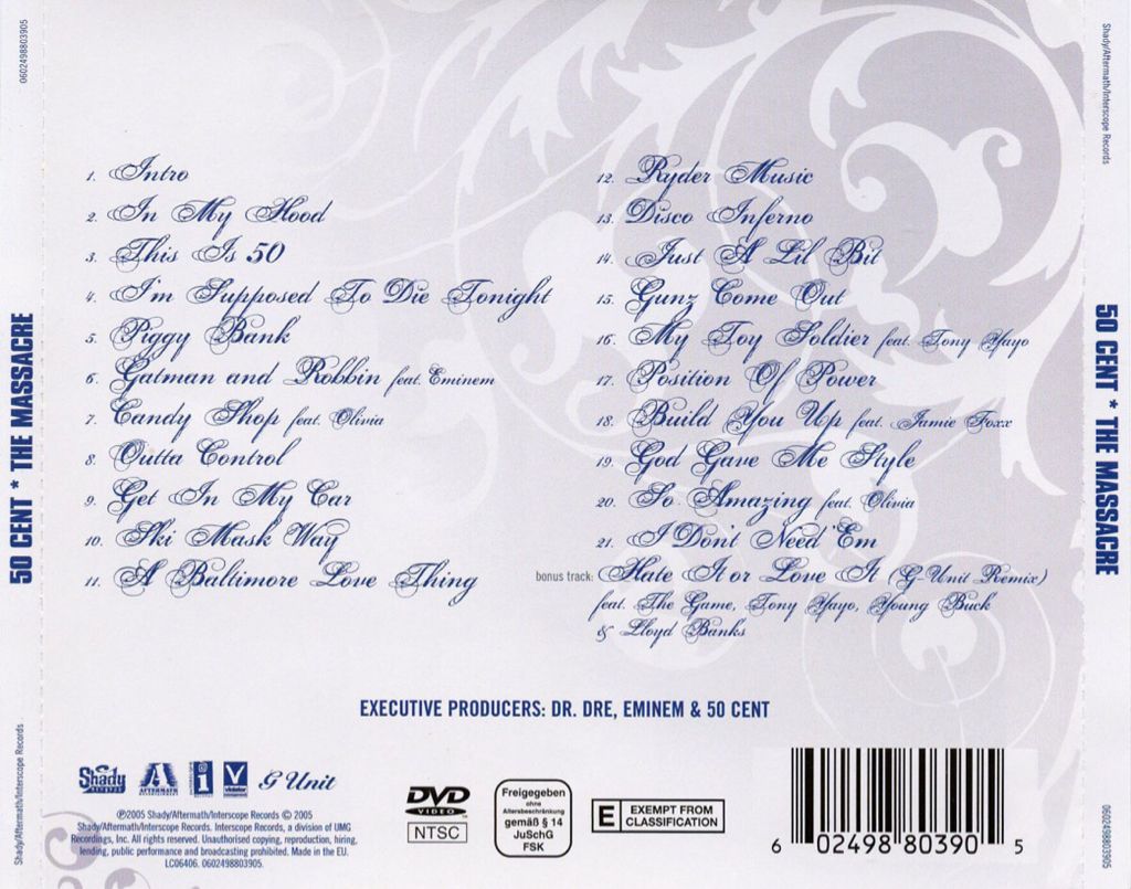 Massacre - 50 Cent (CD - 77) music collectible [Barcode 602498851272] - Main Image 2