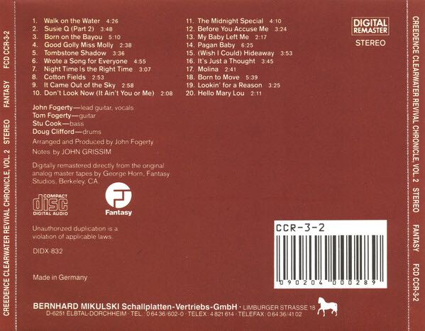 Chronicle 2 - Creedence Clearwater Revival (CD - 74) music collectible [Barcode 042282174222] - Main Image 2