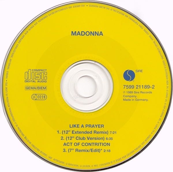 Like a Prayer - Madonna (CD - 17) music collectible [Barcode 075992118927] - Main Image 3