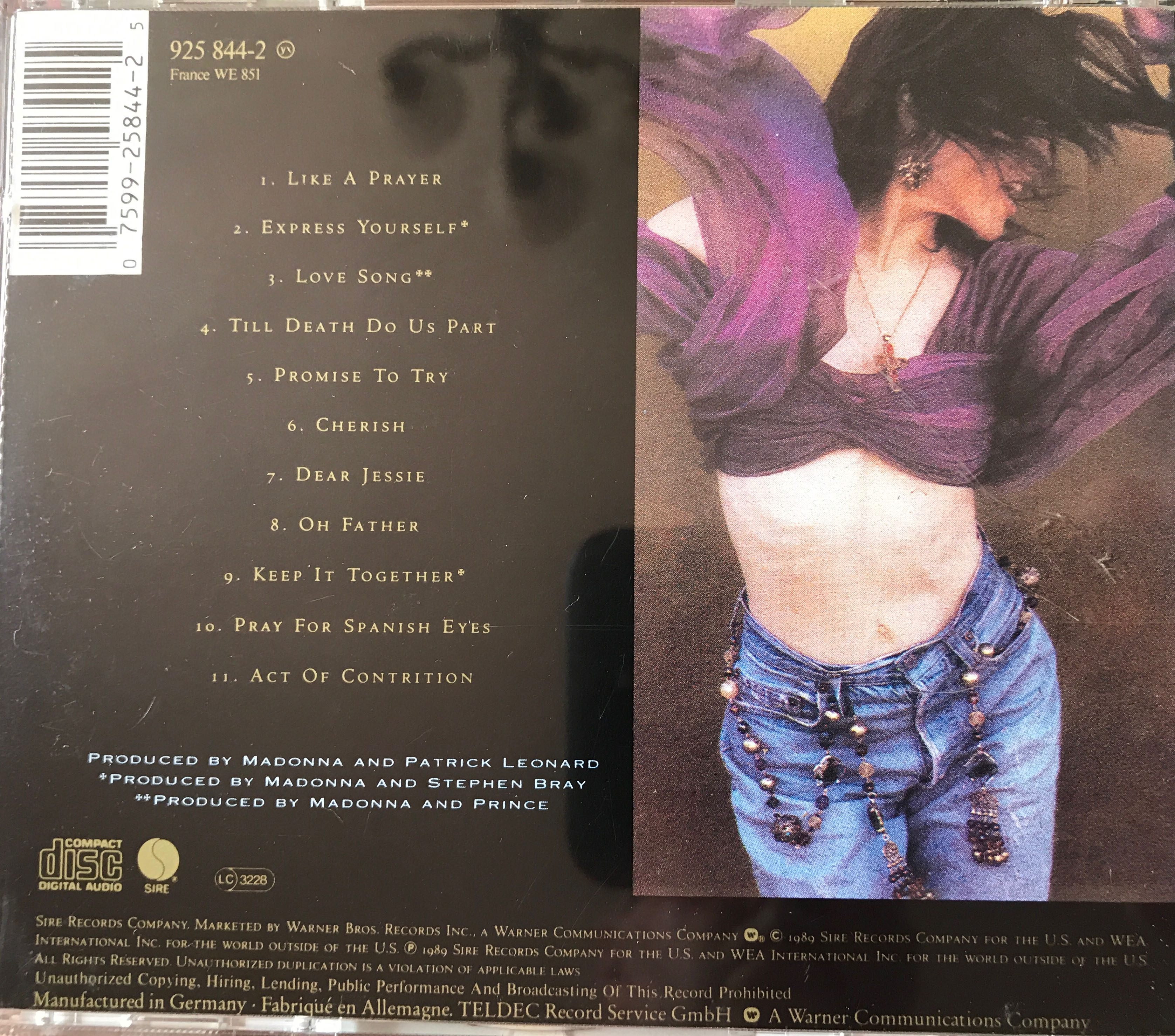Like a Prayer - Madonna (CD - 52) music collectible [Barcode 075992584425] - Main Image 4