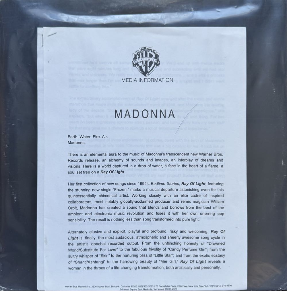 Ray Of Light - Madonna (12”) music collectible - Main Image 2