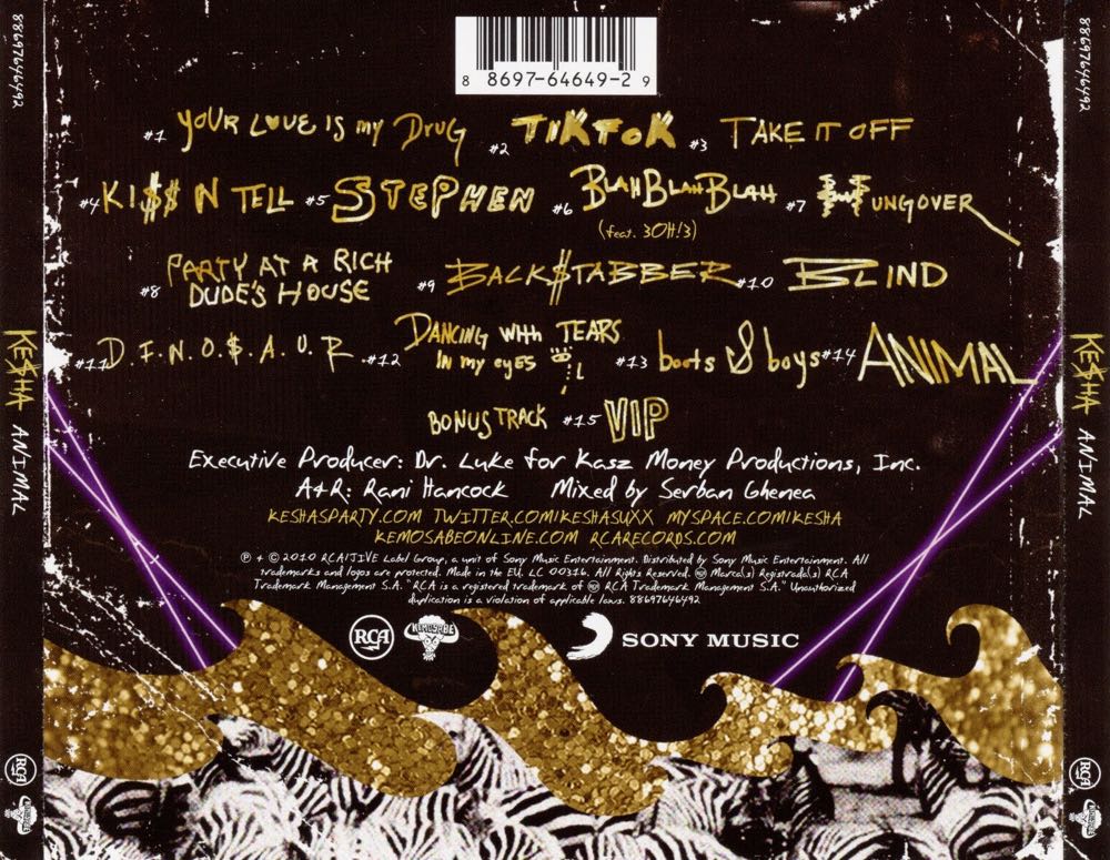 Animal - Ke$ha (CD) music collectible [Barcode 886977566523] - Main Image 2