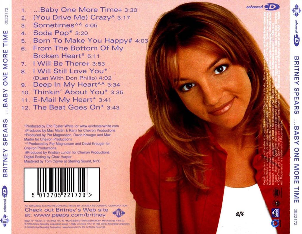 ...Baby One More Time - Britney Spears (CD - 42.20) music collectible [Barcode 724384727505] - Main Image 2