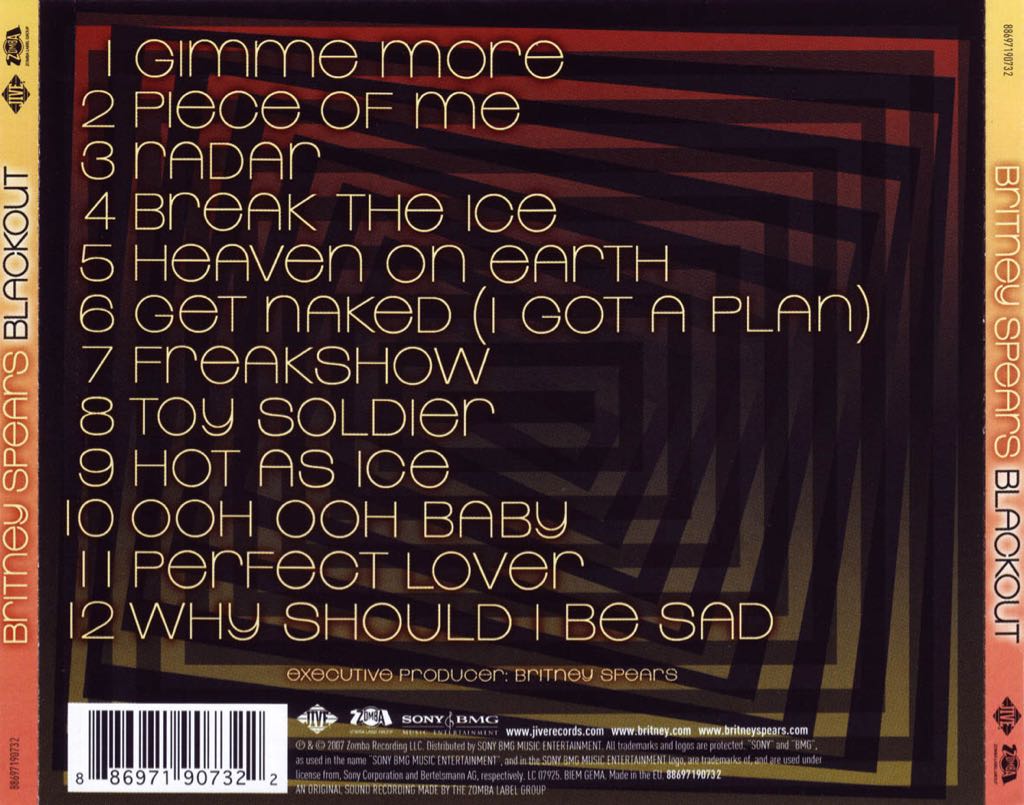 Blackout - Britney Spears (CD - 43) music collectible [Barcode 886971907322] - Main Image 2