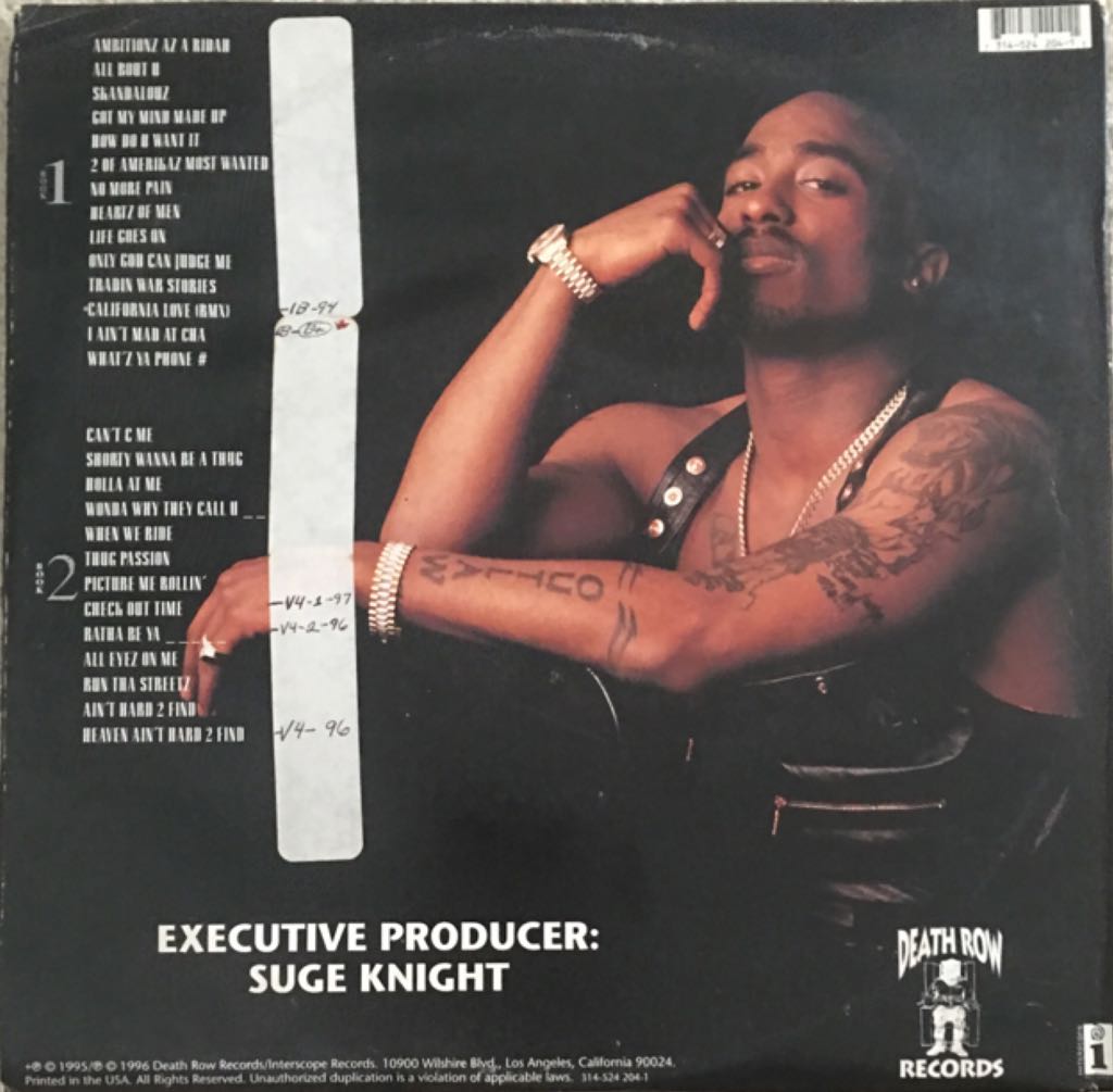 All Eyez on Me - 2pac (12” - 132) music collectible [Barcode 731452420411] - Main Image 2