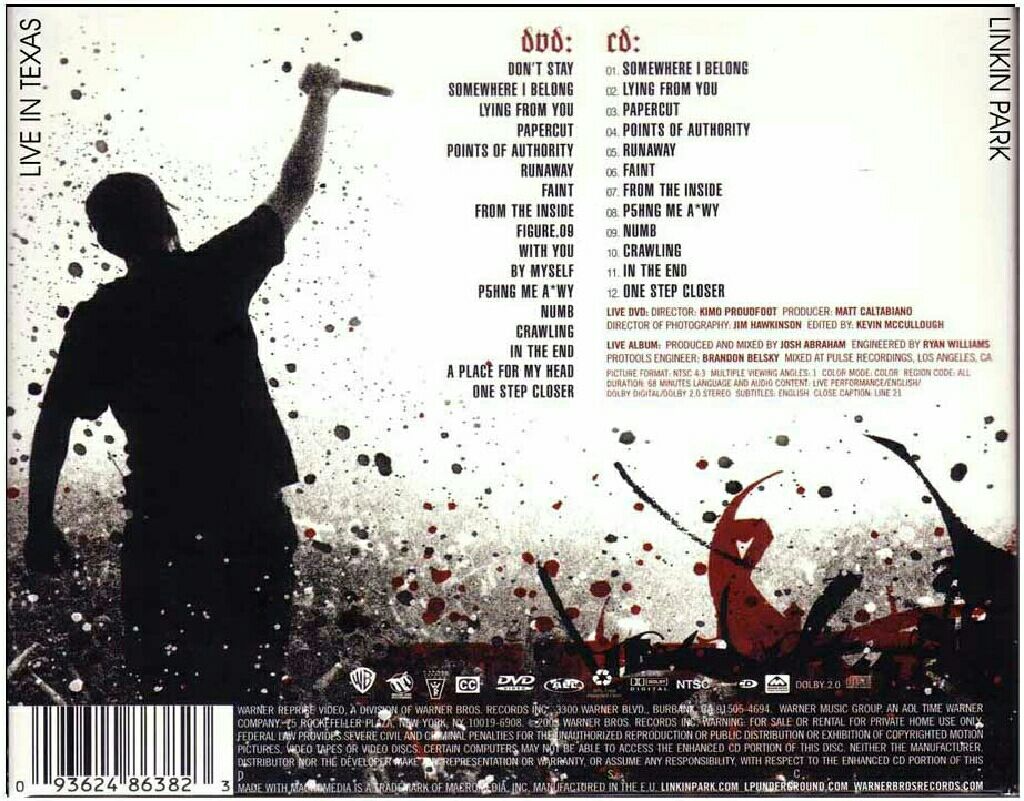 Live:  Live In Texas - Linkin Park (MP3) music collectible [Barcode 0093624856320] - Main Image 2