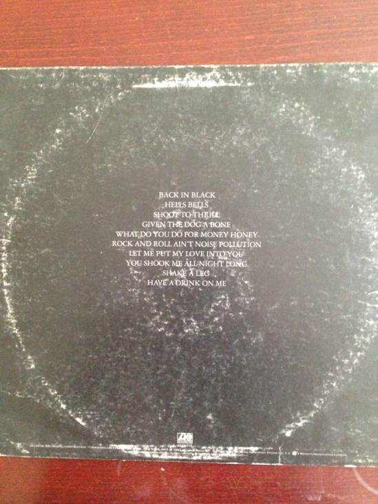 Back In Black - AC/DC (12” - 4211) music collectible - Main Image 2