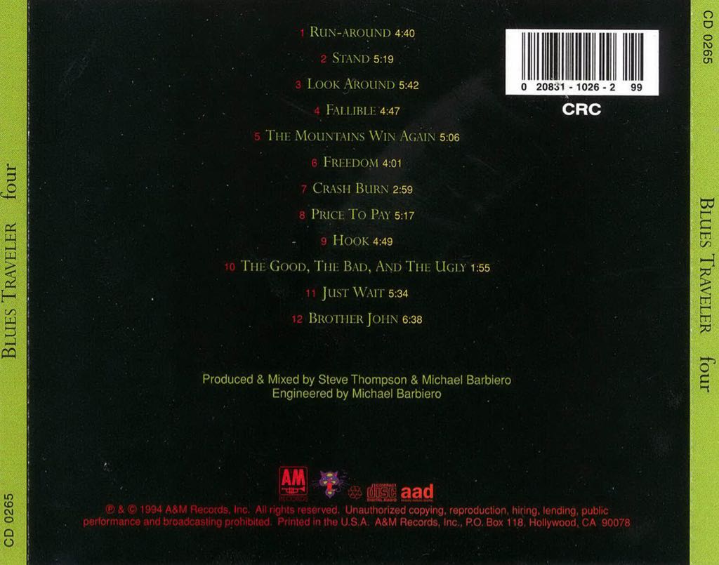 Four - Blues Traveler (CD - 57) music collectible - Main Image 2