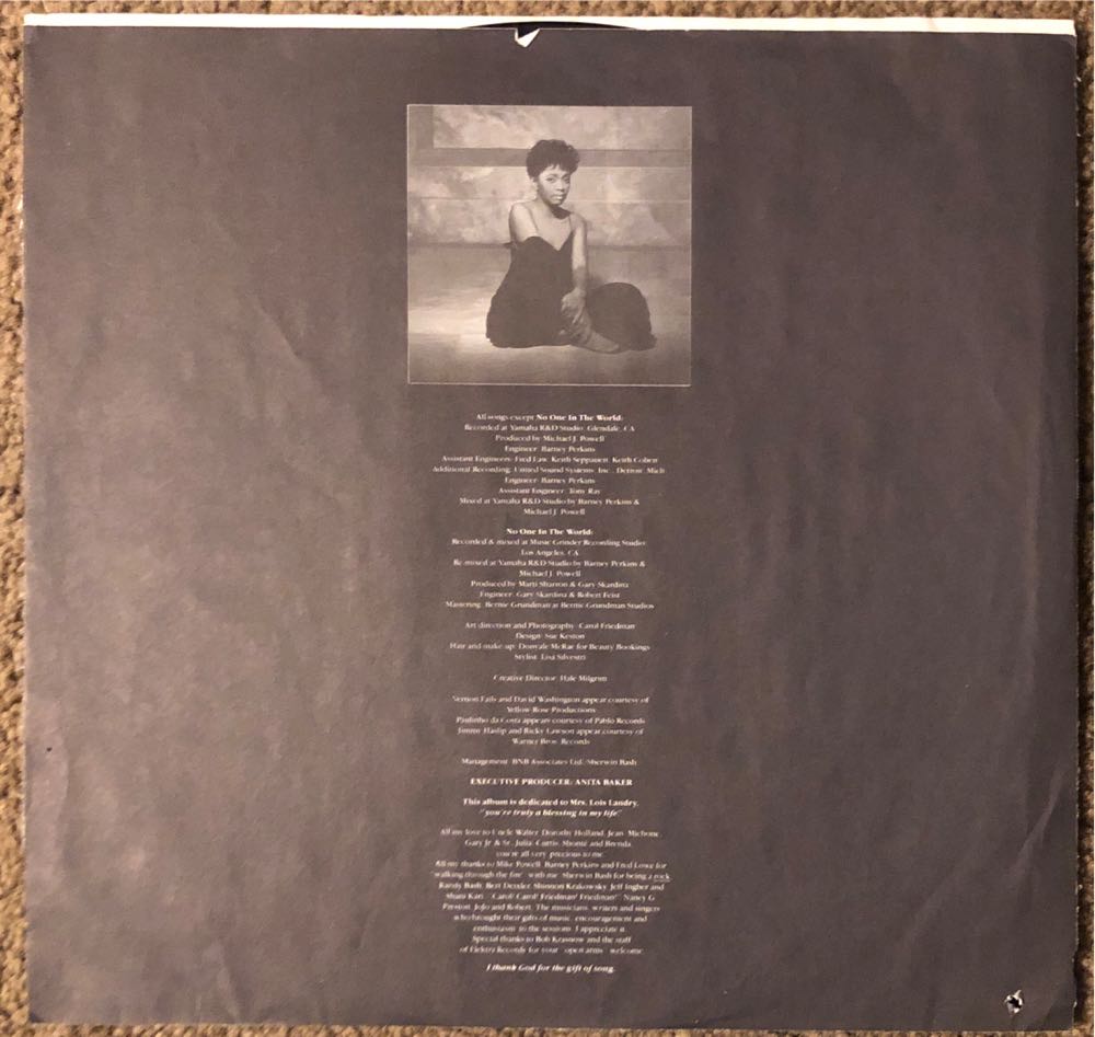 Rapture - Baker, Anita (12” - 37) music collectible [Barcode 075596044417] - Main Image 4