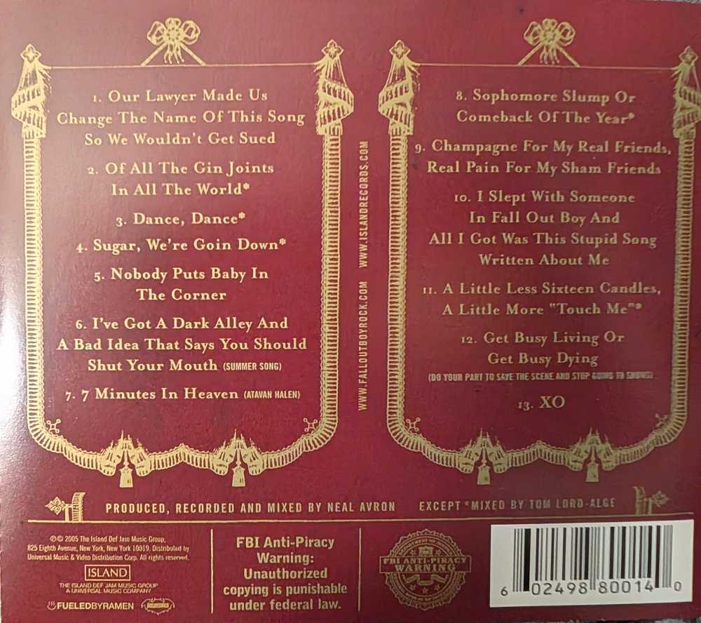 From Under The Cork Tree - Fall Out Boy (AAC) music collectible - Main Image 4