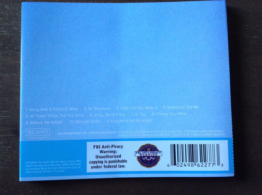 Hot Fuss - Killers, The (CD - 46) music collectible [Barcode 602498622773] - Main Image 2