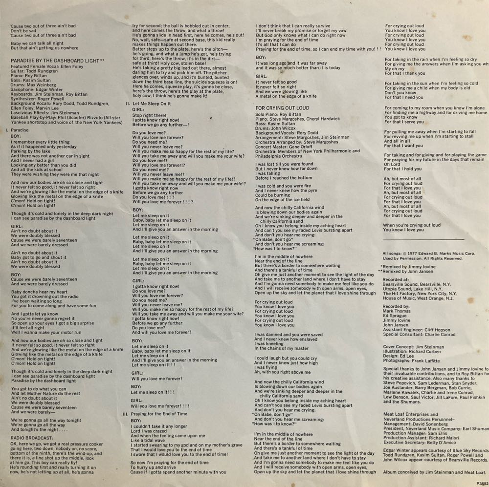 Bat Out Of Hell - Meat Loaf (12” - 1) music collectible [Barcode 399708241923] - Main Image 4