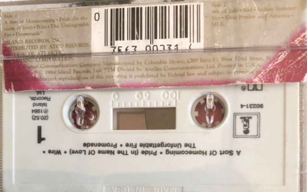 Unforgettable Fire, The - U2 (Cassette - 4219) music collectible [Barcode 075679023148] - Main Image 2