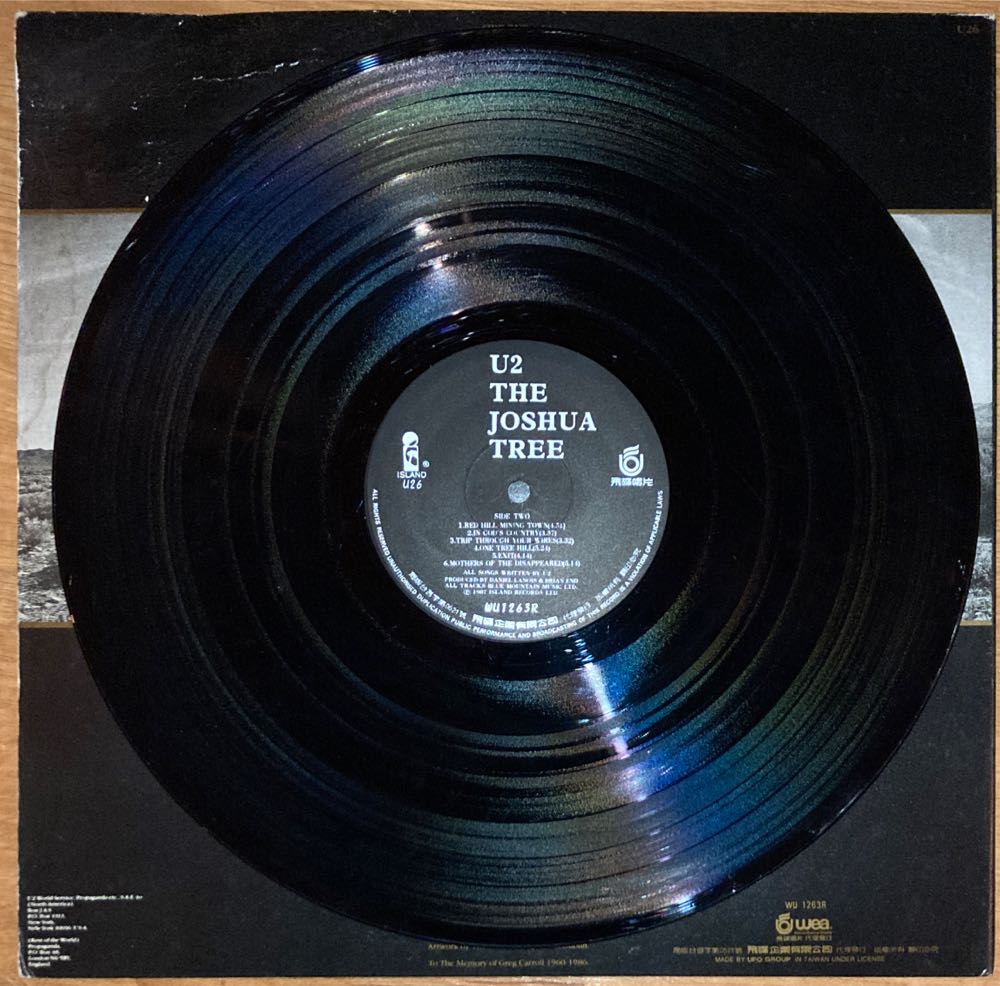 The Joshua Tree - U2 (12”) music collectible - Main Image 4