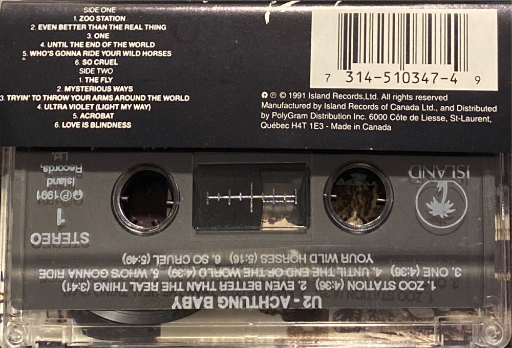 Achtung Baby - U2 (Cassette) music collectible [Barcode 731451034749] - Main Image 2