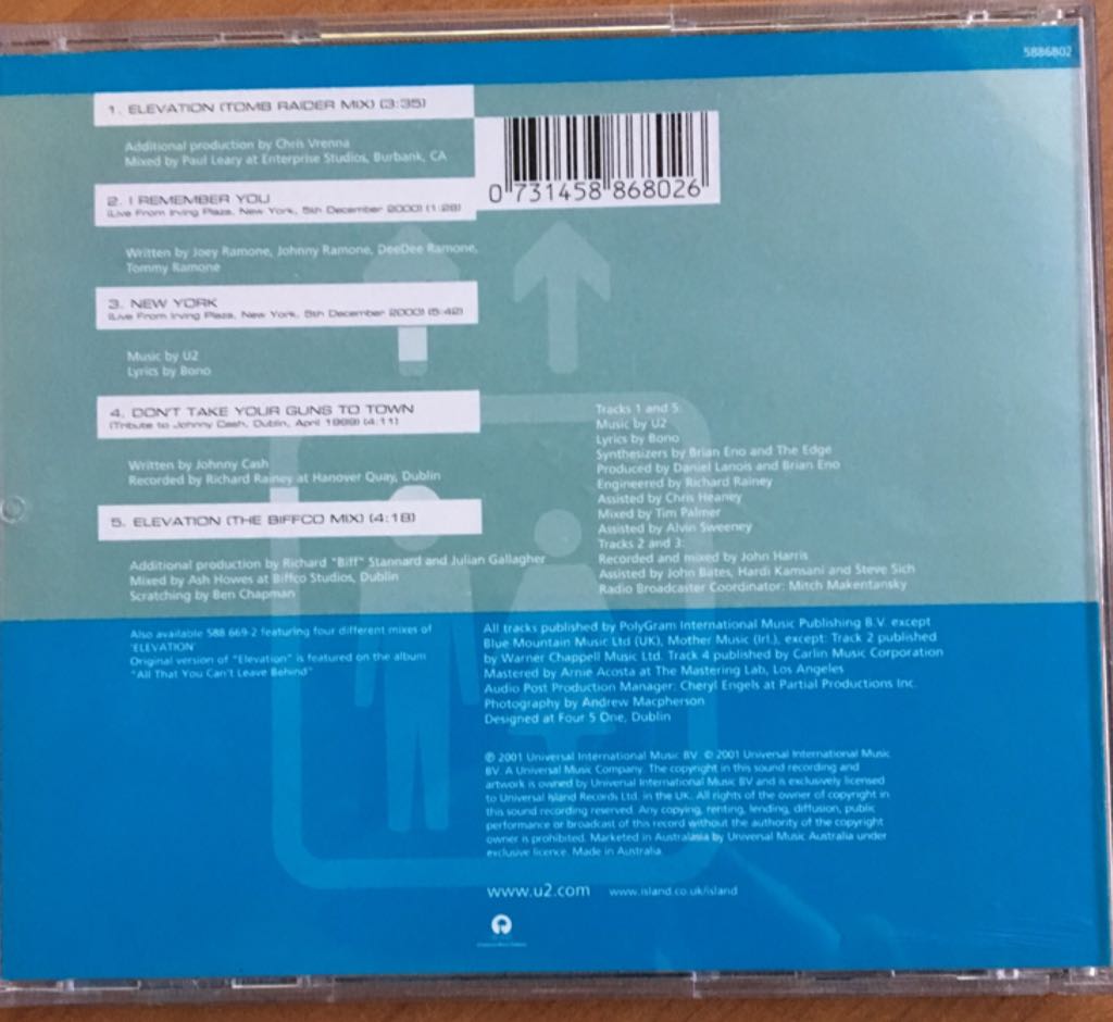 Elevation - U2 (CD) music collectible [Barcode 731458868026] - Main Image 2