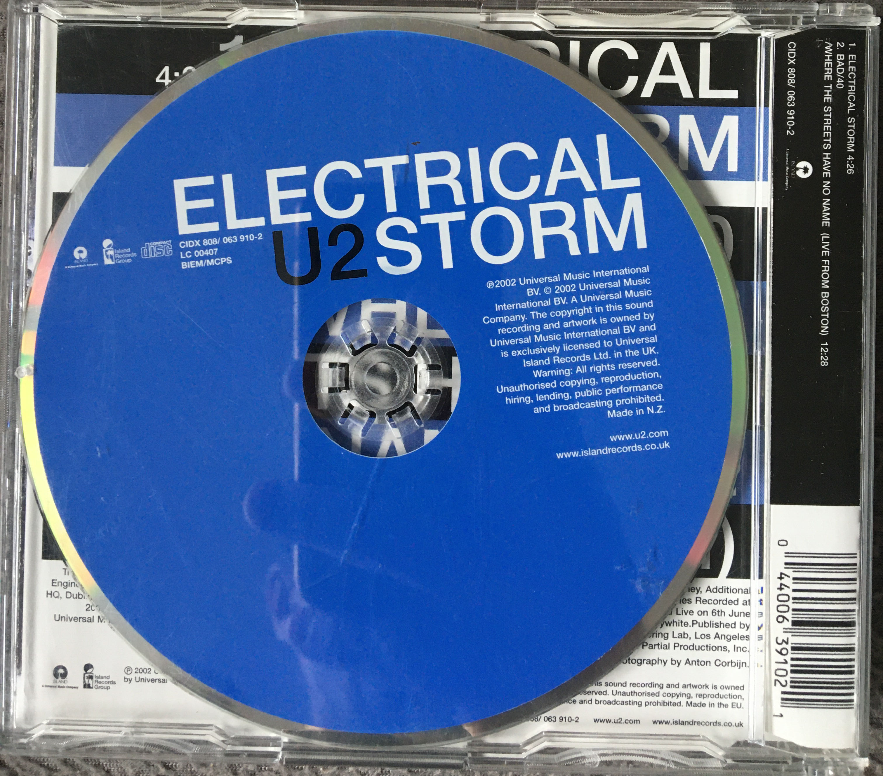 Electrical Storm - U2 (CD) music collectible [Barcode 044006391021] - Main Image 2
