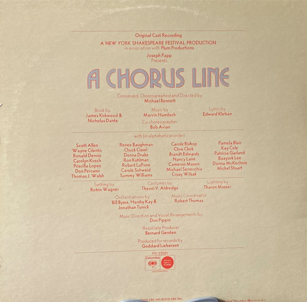 A Chorus Line - Marvin Hamlisch (12”) music collectible [Barcode 07464335812] - Main Image 2