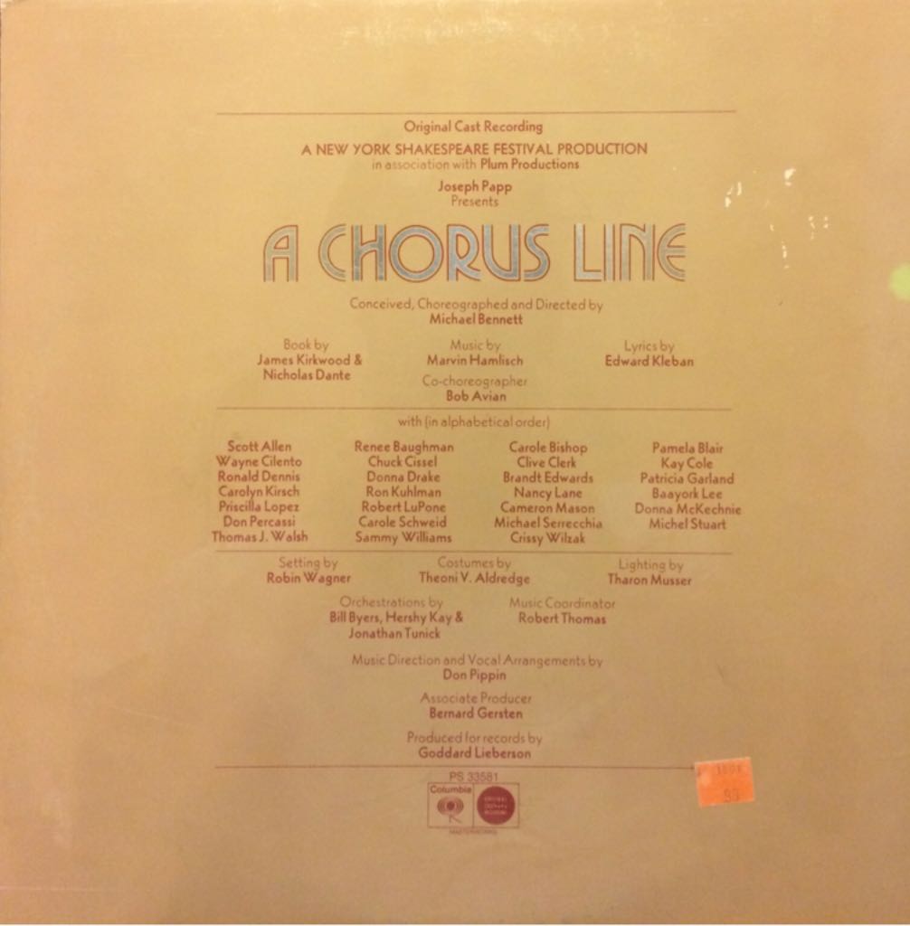 A Chorus Line (Original Broadway Soundtrack) - Marvin Hamlisch (CD) music collectible - Main Image 2