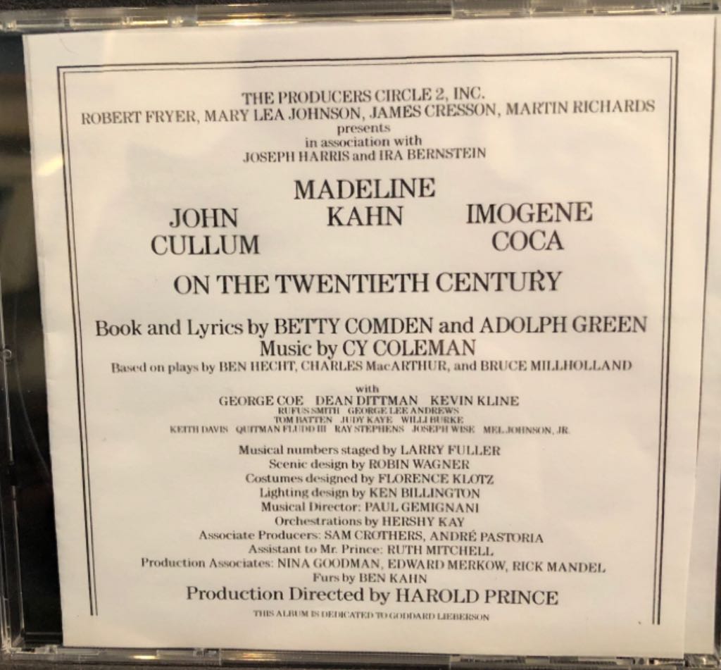 On The Twentieth Century - Original Broadway Cast (12”) music collectible - Main Image 2