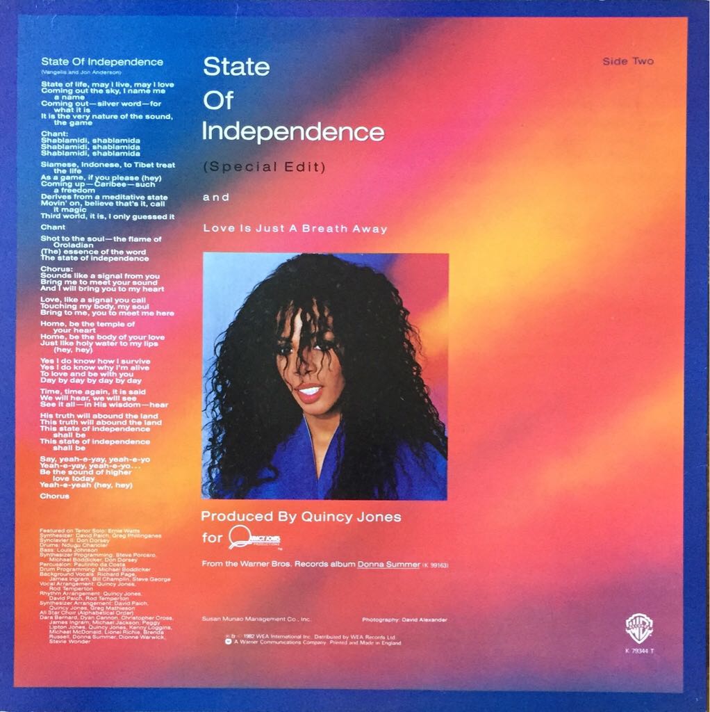 State Of Independence - Donna Summer (12”) music collectible - Main Image 2