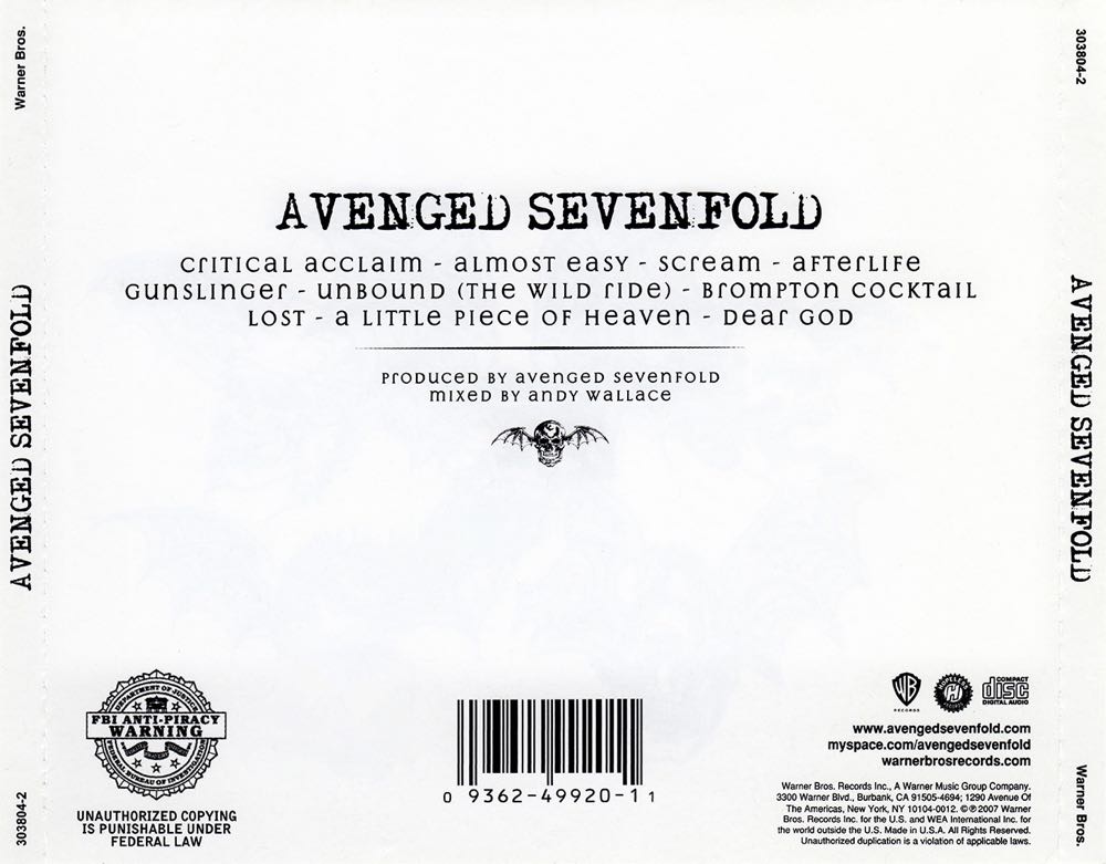 Avenged Sevenfold - Avenged Sevenfold (12” - 53) music collectible [Barcode 790692069613] - Main Image 2