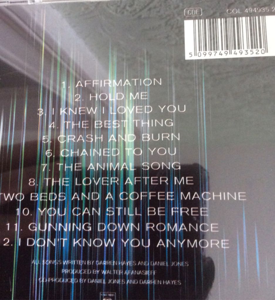 Affirmation - Savage Garden (CD - 54) music collectible [Barcode 5099749493520] - Main Image 2