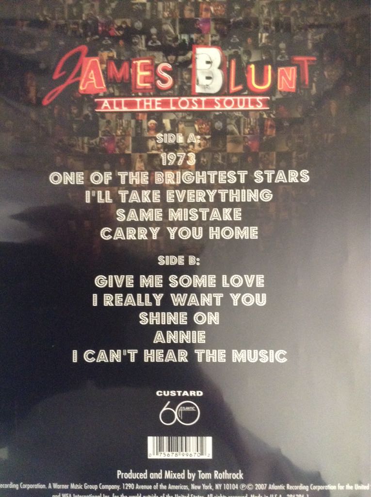 All The Lost Souls - James Blunt (12”) music collectible [Barcode 075678996702] - Main Image 2