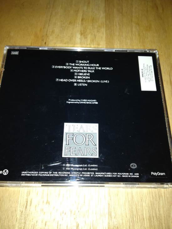 Songs From The Big Chair - Tears For Fears (CD - 4119) music collectible [Barcode 042282430021] - Main Image 2