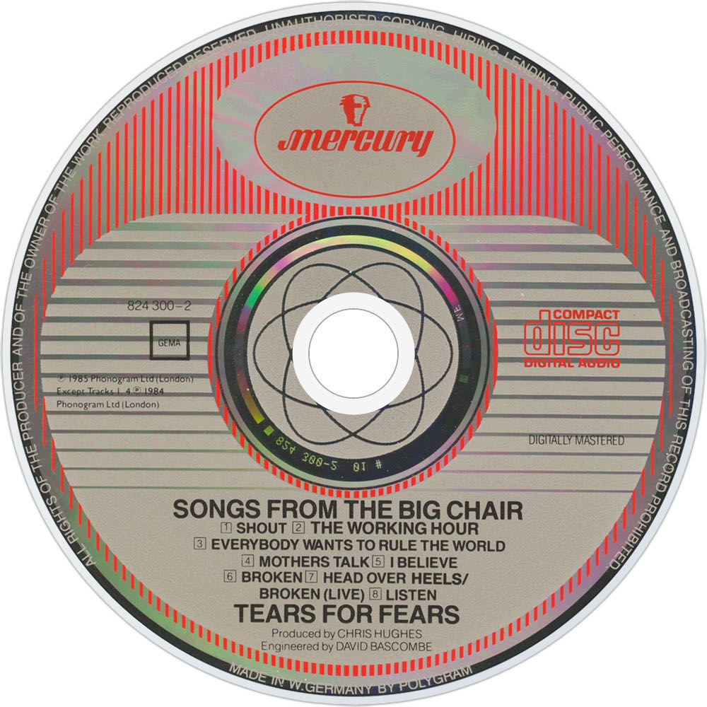 Songs From The Big Chair - Tears For Fears (CD - 4119) music collectible [Barcode 042282430021] - Main Image 4
