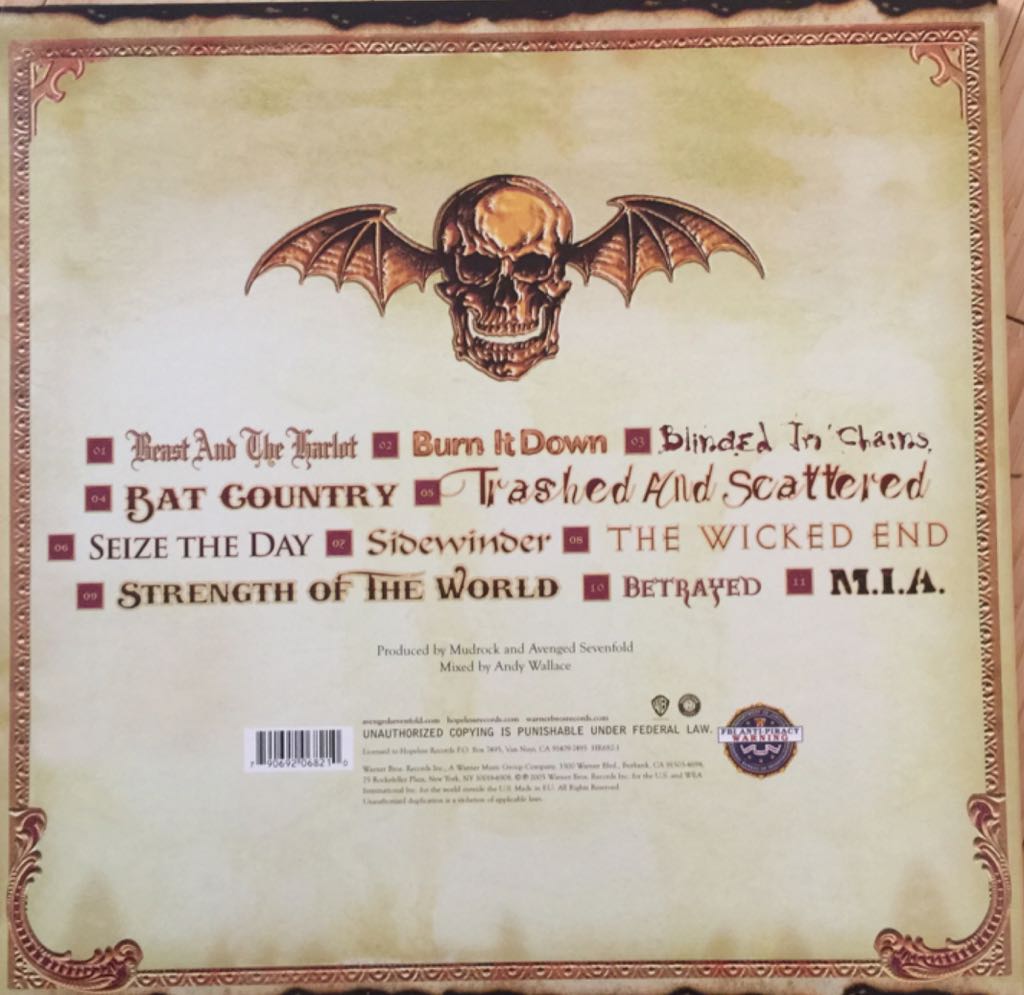 City Of Evil - Avenged Sevenfold (12”) music collectible [Barcode 790692068210] - Main Image 2