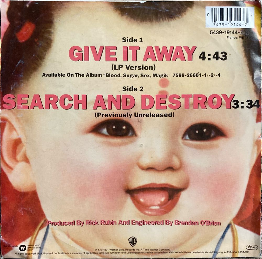 Give It Away - Red Hot Chili Peppers (12”) music collectible [Barcode 093624026105] - Main Image 2