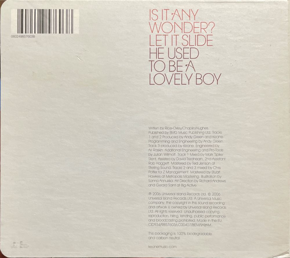 Is It Any Wonder? - Keane (CD) music collectible [Barcode 602498576038] - Main Image 2