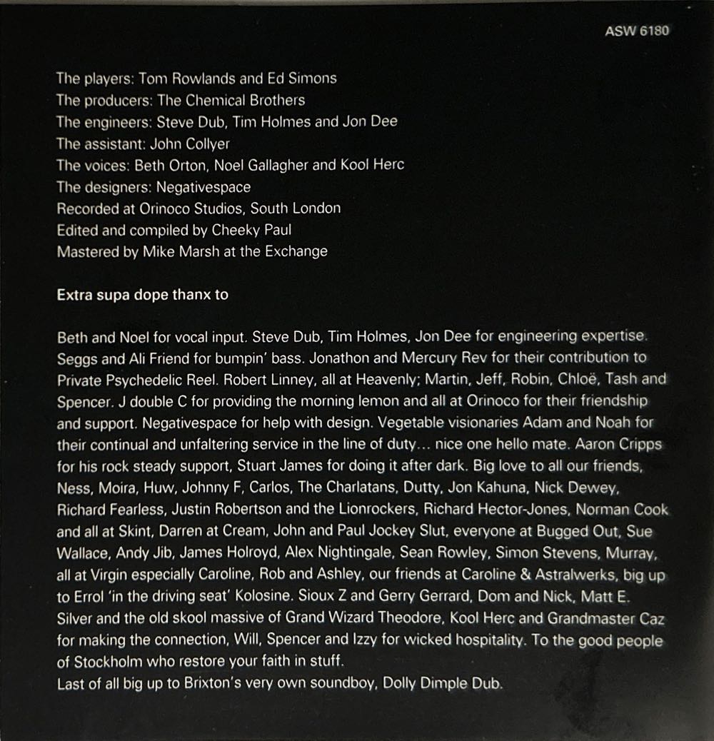 Dig Your Own Hole - Chemical Brothers (CD - 63) music collectible [Barcode 017046618021] - Main Image 3