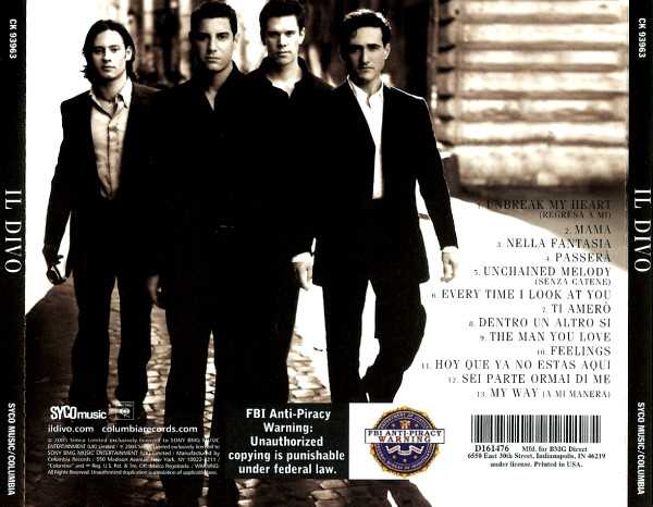 Il Divo - Il Divo (CD - 55) music collectible [Barcode 827969396322] - Main Image 3