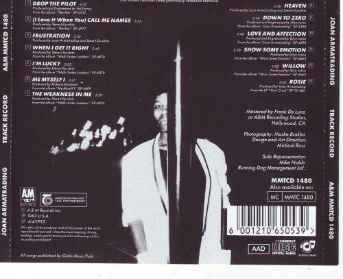 Track Record - Joan Armatrading (CD) music collectible [Barcode 082839498722] - Main Image 2