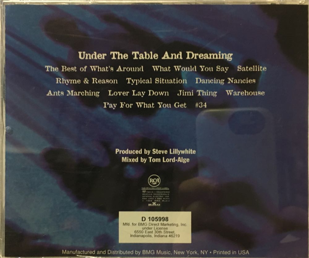 Under The Table And Dreaming - Dave Matthews Band (CD - 63) music collectible - Main Image 2