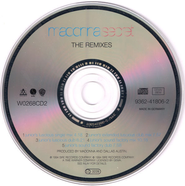 Secret (The Remixes) - Madonna (CD) music collectible [Barcode 093624180623] - Main Image 3