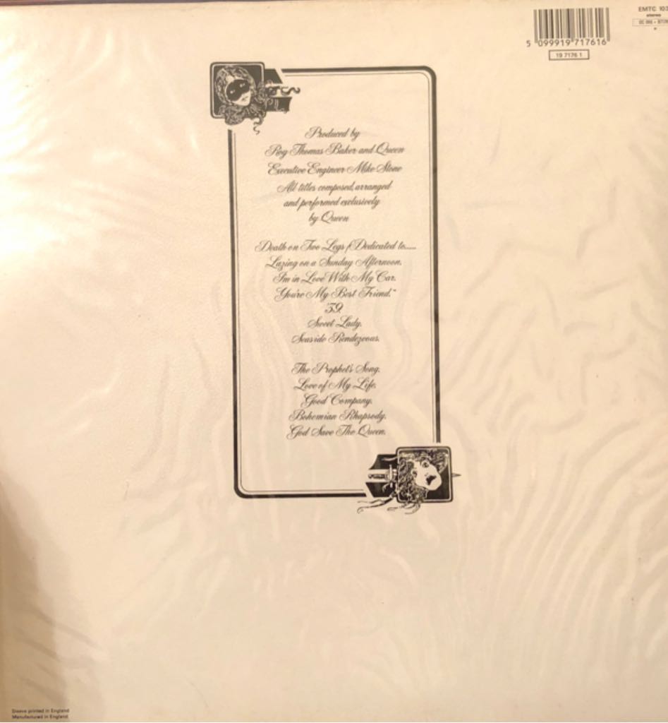 Night At The Opera, A - Queen (12”) music collectible [Barcode 5099919717616] - Main Image 2