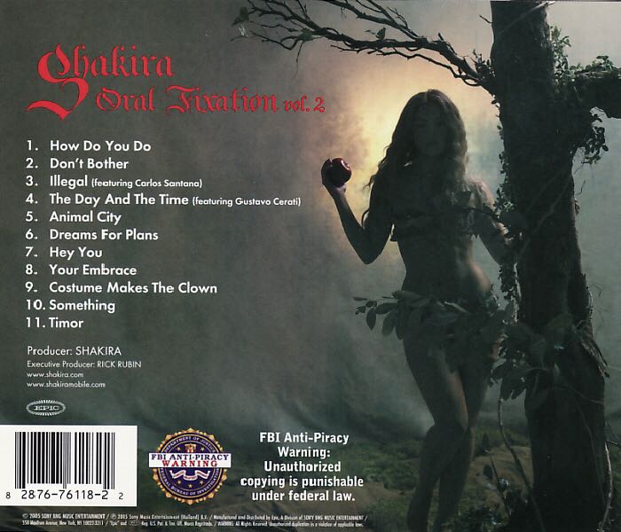 Oral Fixation vol. 2 / Bonus CD - Shakira music collectible [Barcode 828767611822] - Main Image 2