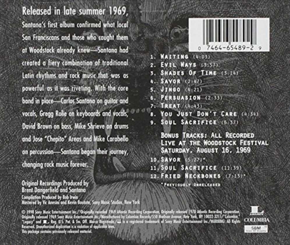 Santana - Santana (12” - 37) music collectible [Barcode 061319097815] - Main Image 2