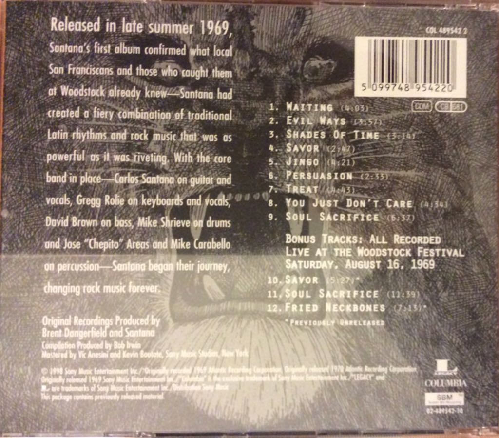 Santana - Santana (CD - 37) music collectible [Barcode 5099748954220] - Main Image 2
