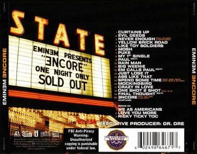 Encore - Eminem (CD - 70) music collectible [Barcode 602498648841] - Main Image 2