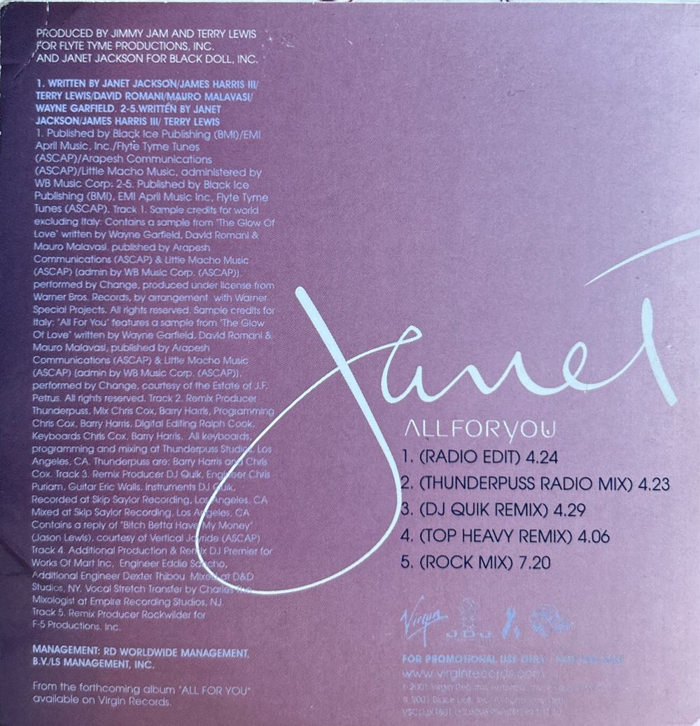 All for You - Janet Jackson (12”) music collectible - Main Image 2