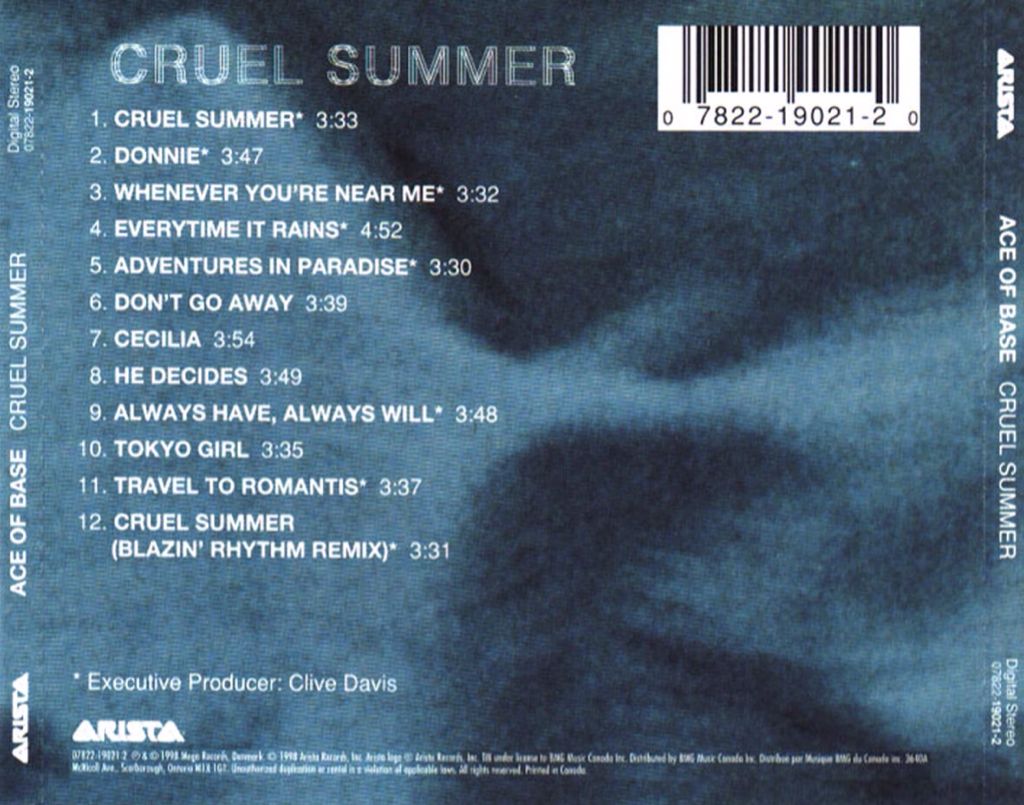 Cruel Summer - Ace Of Base (CD - 45) music collectible [Barcode 078221902120] - Main Image 2