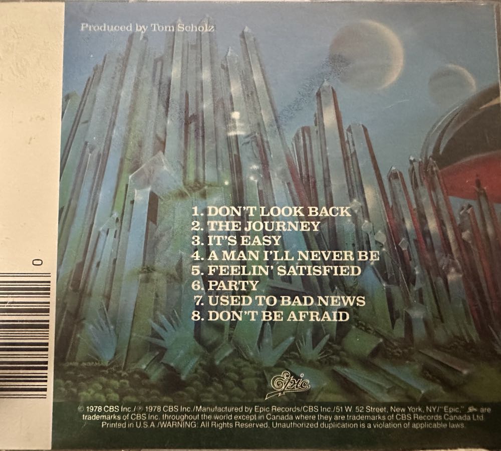 Dont Look Back - Boston (CD - 3347) music collectible [Barcode 074643505024] - Main Image 4