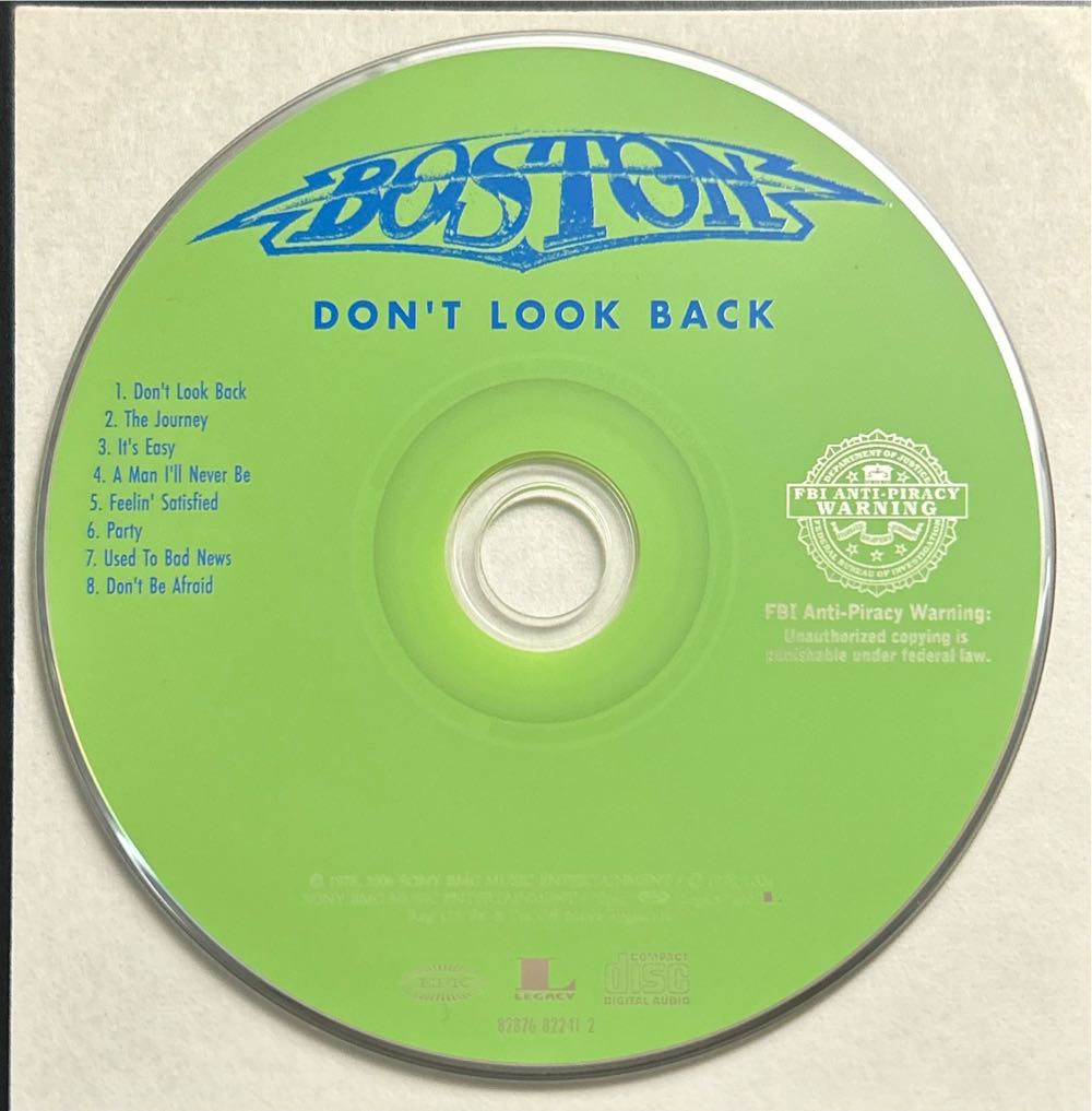 Dont Look Back - Boston (CD - 34) music collectible [Barcode 886978831729] - Main Image 4