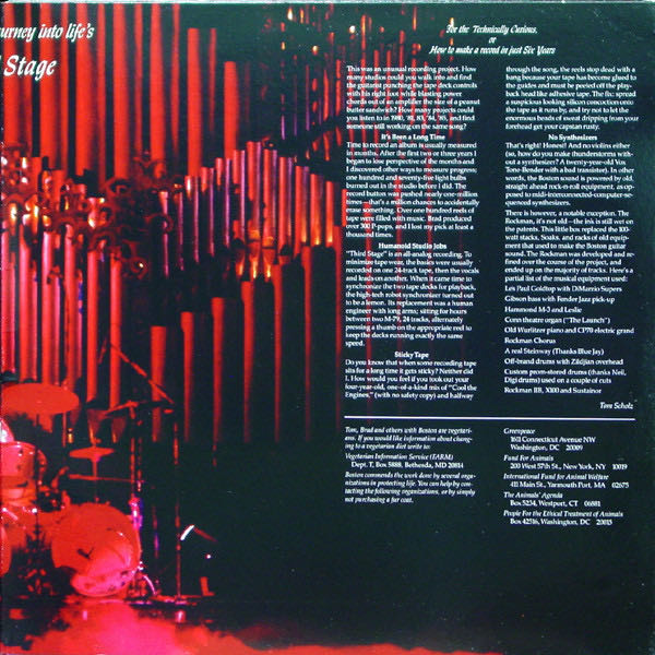 Third Stage (Vinyl) - Boston (12” - 40) music collectible [Barcode 022925433114] - Main Image 4