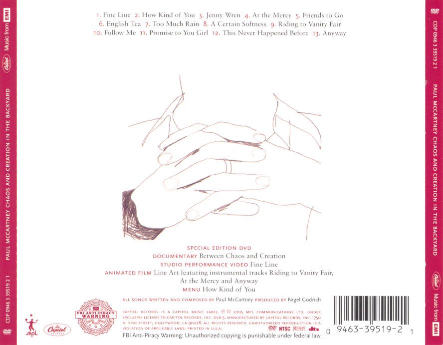 Chaos And Creation In The Backyard - McCartney, Paul (CD - 4653) music collectible [Barcode 094633951723] - Main Image 2